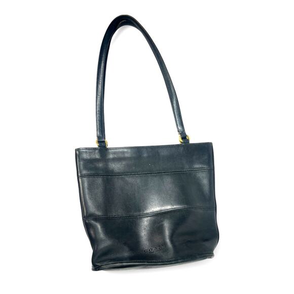 Coach Handbags - VINTAGE 90s COACH Tribeca Black Leather Bucket Bag Shoulder Purse J8P 9098